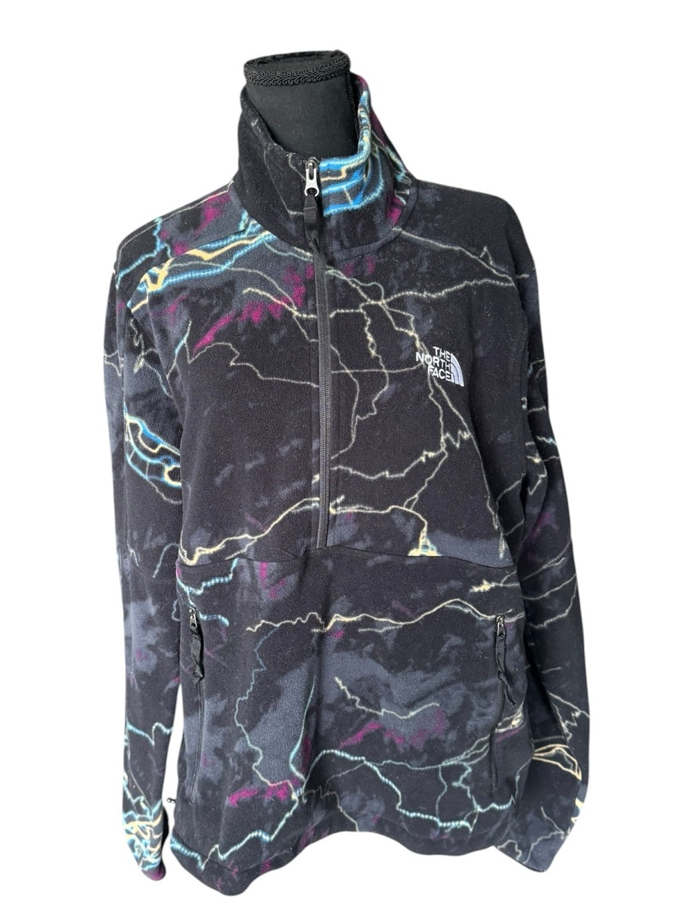 The North Face Polartec Fleece Pullover Men’s M Black Lightning Quarter Zip BB57